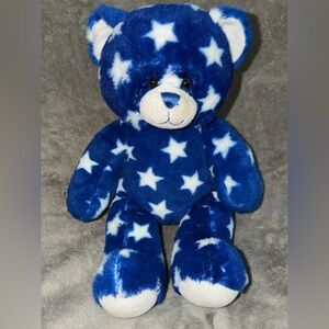 Build a Bear Workshop Blue with White Stars Patriotic Stuffed Animal BAB Plush